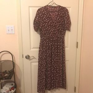 Floral Dress - BurgAndy - Medium